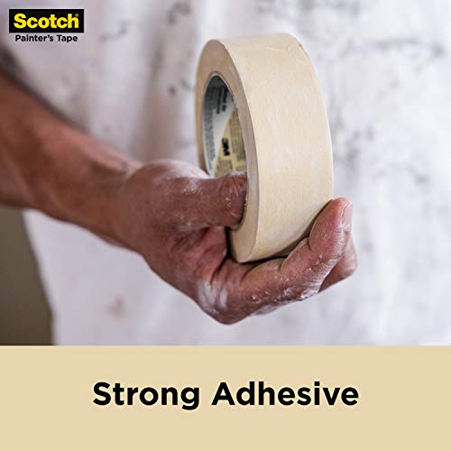 Scotch Painter's Tape Contractor Grade Masking Tan, Tape for General Use, Multi-Surface Adhesive Tape, 1.41 Inches x 60.1 Yards, 6 Rolls - size: 1.41" Width