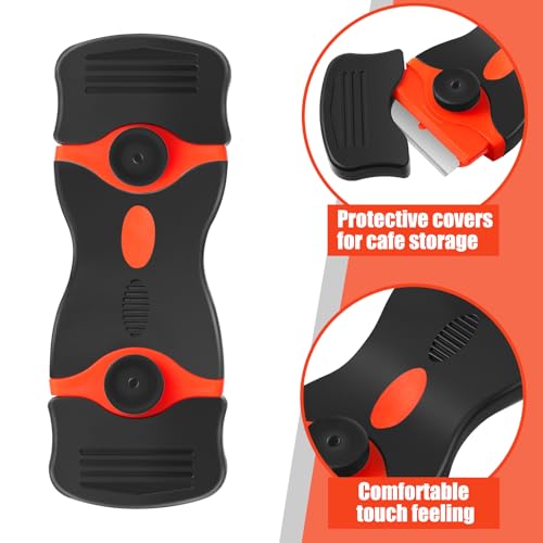 Tallew 9 Pcs Plastic Scraper Set Paint Tool Non Scratch Putty, Orange - color: Orange