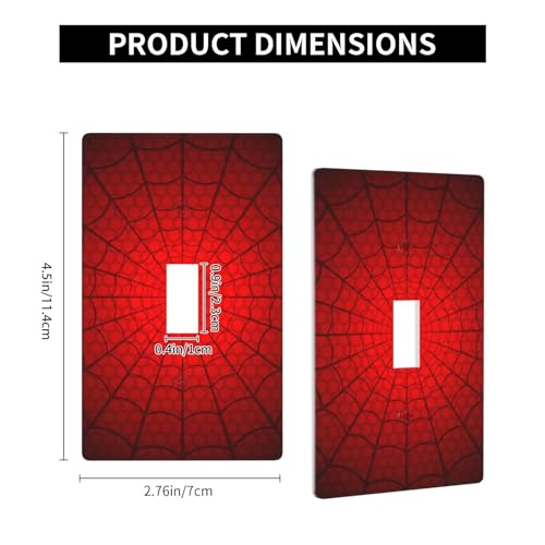 Spider Web Single Toggle Light Switch Cover Plate | Fits standard 2-gang toggle and rocker switches, Durable polycarbonate thermoplastic with fade-resistant printed finish - color: Spider Web, size: Single Toggle