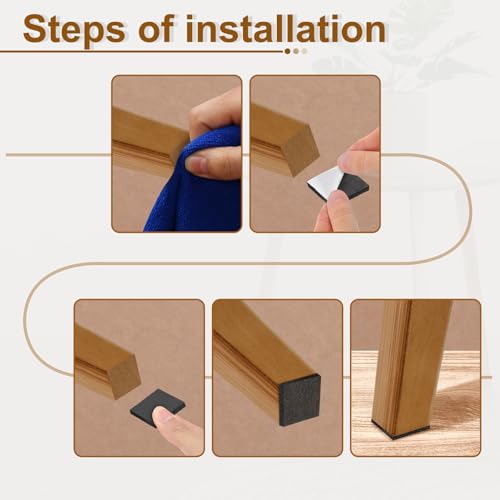 uxcell Felt Strips with Adhesive Backing, 10 Pcs 1" x 6" x 0.2" Anti Scratch Furniture Felt Tapes Self-Stick Pads for Protecting Hardwood Floor, Grey - color: Grey