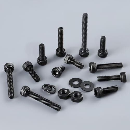 VGBUY 1122Pcs M2 Screws Kit,Black M2 Screws (7 Sizes 4-20mm),Hex Socket Head Cap Small Metric Bolts Nuts Assortment,12.9 Grade Alloy Steel,Black Oxide, 4/6/8/10/12/16/20mm - size: M2x4/6/8/10/12/16/20mm, style: Socket Head