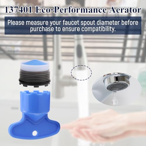 137401 Faucet Aerator Flow Restrictor Service Kit Fits for Moen (2 Sets) | for Moen Eco-Performance Aerator, for Rothbury or Voss, 1.5 gpm,18.5MM, with Key Removal Wrench Tool, Highly Durable