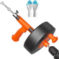 Drain Snake, Plumbing Snake With Drill Adapter, 50ft Heavy Duty Flexible Sink Steel Drain Auger Bathroom Hair Clog Removal Tool, Manual Or Powered - No auto retract or feed (Black)