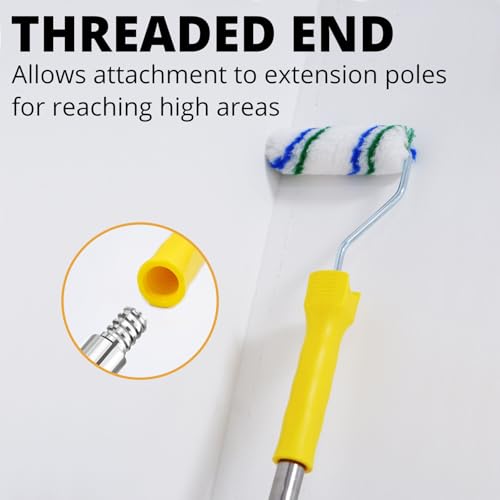 4" Small Paint Roller 4 Inch,1/2" Nap with Roller Handle,61 Pack - size: 60 Pack 4"Roller 1/2 Nap+Handle