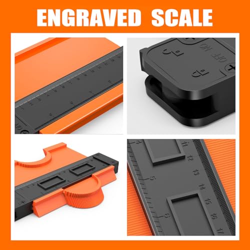 Zozen 2Pack Contour Gauge, Engraved Scale- Not Fade (10”+6”) | Profile Tool with Lock, Gifts for Men Dad Husband Carpenter Handyman-Cool Gadgets , Measure Copy, Shape Profile Duplicator