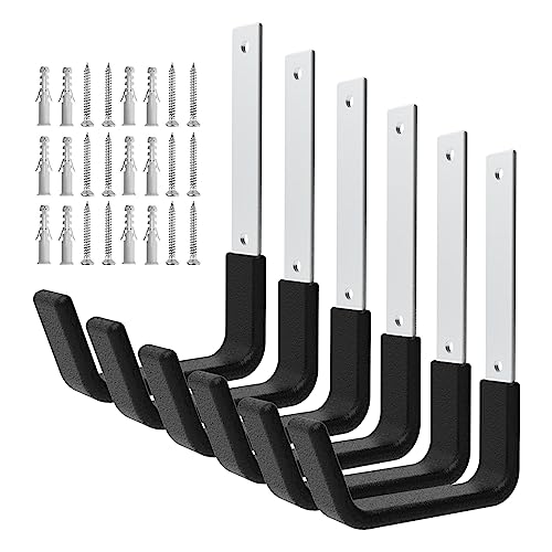 Heavy Duty Wall Mount Hooks, Ladder Hangers for Garage Storage, 6 M - size: 6 Medium