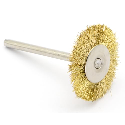 45-Piece Brass Wire Brush Set - Metal Rust Removal, Polishing, Cleaning - 1/8″ (3mm) Shaft - Removes Burrs, Dust, and Oxide Layer - Handles Rough Surfaces - Rotary Tool Accessories - style: Set of 45 Brass Wire Brushes