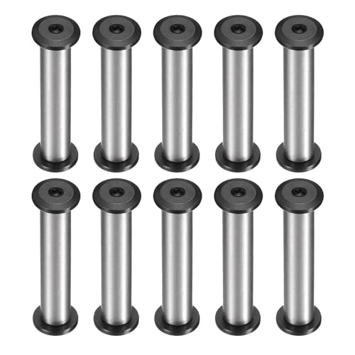 HARFINGTON 10pcs Knife Handle Screws 6 x 30mm M4 Torx Sink Head Stainless Steel Pocket Knife Pivot Pin Folding Knives Bolts Fasteners for Blade Fixing, Black/Silver - size: 6 x 30mm
