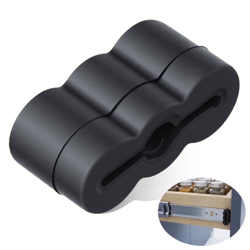 20Pcs Drawer Stoppers Slide Bumper, Rubber Drawer Slides End Stoppers Replacement Parts, Black Drawer Stoppers for Dresser Cabinets Kitchen Furniture Wardrobes