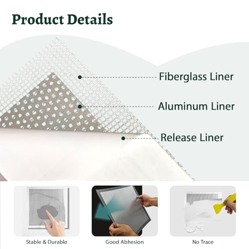 Drywall Repair Kit 12 x 12 Inch Drywall Patch Kit Large Hole (5Pcs) Wall Patch Repair Kit for Ceiling Large Holes Heavy Duty Extended Self-Adhesive Mesh Dry Wall Patches Kits with Scraper Sandpaper