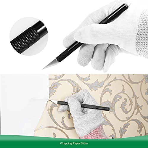FOSHIO Wallpaper Kit, Including Wallpaper Smoothing Tool, Card Squeegee, Seam Roller, Wrapping Paper Cutter Exacto Knife, Mesureing Tape, Wallpaper Tools for Peel and Stick Window Film Application Kit - color: 04 Wallpaper Kit
