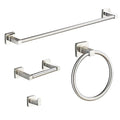 Brushed Nickel Bathroom Hardware Set 4 Pieces,Bathroom Accessories Set Stainless Steel Wall Mounted, Hand Towel Bar, Towel Ring, Robe Towel Hooks,Toilet Paper Holder,Towel Bar Set, 23.6 Inch - color: Brushed Nickel-4pcs, size: 23.6Inch