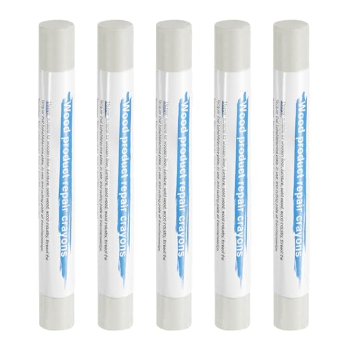 HARFINGTON 5pcs Wood Filler Sticks Wooden Wax Touch Up Furniture Repair Crayons for Scratch Hole Wood, Steel Gray - color: Steel Gray