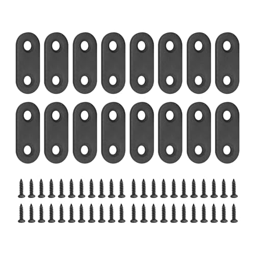 EATAKWARD 30Pcs Flat Straight Brace Brackets Plate, 1.57 x 0.6 x 0.08 Inch Stainless Steel Flat Plate Straight Brackets Repair Mending Bracket Plate for Wood Furniture Metal Mending Joining Plates