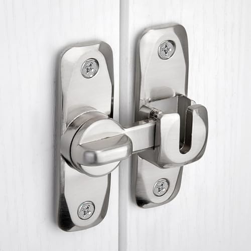 Silver Barn Door Latches,90/180 Degree Gate Lock_B - color: Silver