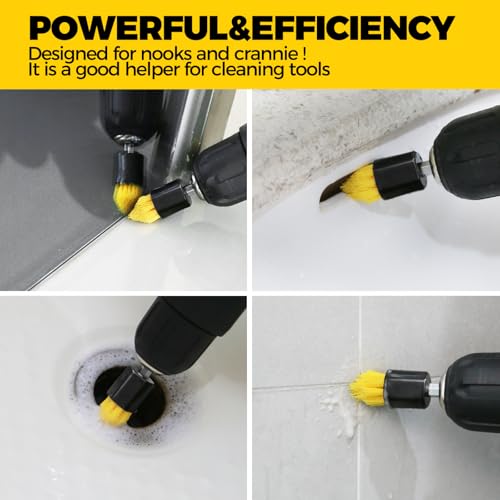Holikme 6pcs Drill Brush Multi-Purpose & Grout Head,Crevice Cleaning Brush