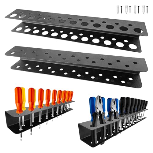 2Pack Screwdriver Organizer Wall Mounted, Heavy Duty Rustproof Tool Organiz