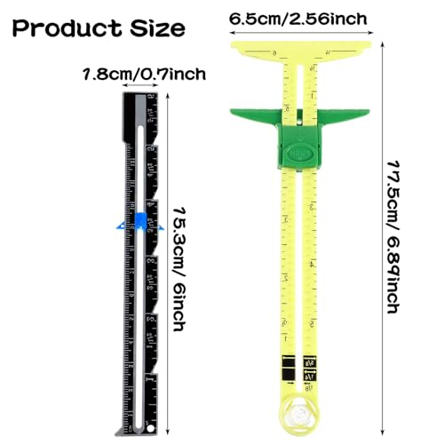 Sewing Gauge Measuring Tool Set 5-in-1 Sliding Gauge Sewing Ruler Tool, Seam Gauge for Sewing Fabric Quilting Ruler Hem Gauge with Sliding Marker for Knitting Crafting Beginner Supplies