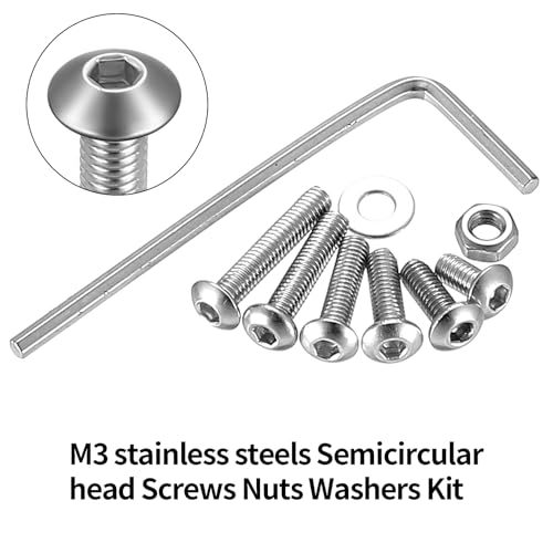 570 Pcs M3 Screws Kit, M3 Machine Screws and Nuts and Washers Set, Assorted Button Head Socket Cap Screws Nuts and Bolts Assortment Kit, Stainless Steel Metric Screw Assortment, Fully Threaded - size: M3