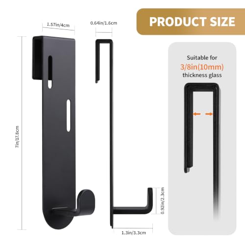 Shower Door Hooks, 7 Inch Stainless Steel Hangers for Frameless Glass