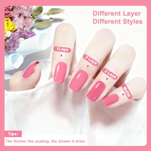 OpenLive 16.5ml Pink Nail Polish Large Volume Quick Drying Nail Polish, Fast Drying and Long Lasting Color Nail Art DIY Home Manicure Gift for Women - color: Pink