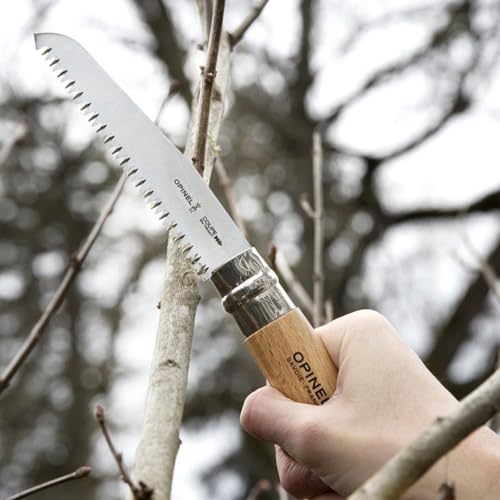Opinel Folding Saw - Gardening and Camping Folding Carbon Steel Saw with Beechwood Handle - style: No.12