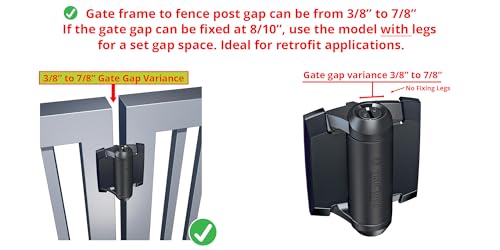 D&D TCHD1AS3BTS TruClose Heavy Duty Gate Hinge Square Metal Gates, 2 pcs - color: Black, size: Adjustable gate gap: 3/8”–7/8” gate frame to post