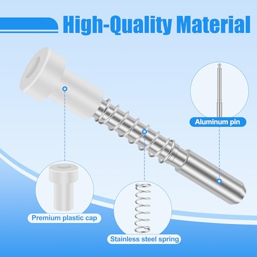 12Kit Diecast Window Screen Plunger Latches, Aluminum Plunger Pins with Cap