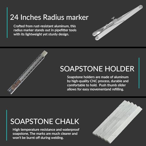 Up to 24" Contour Radius Marker, Curve O Mark with 5 Soapstone ＆ Holder