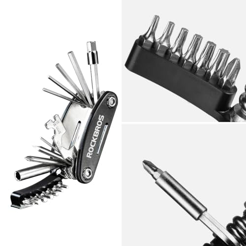 ROCKBROS 11-in-1 Bike Multitools - Portable Foldable Bike Multitool Cycling Tool Kit With Allen Wrench, Screwdriver-1 Pack - style: 11 in 1 Tools-1 Pack