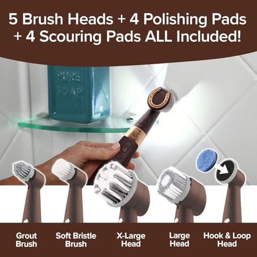 Horsepower Pocket Pony Gold Edition Scrubber, Longer Runtime, 5 Heads & LED - color: Pocket Pony Gold