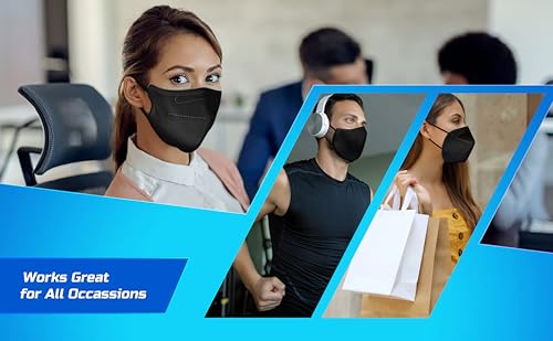 Lyka Distribution KN95 Face Masks - 50 Pack - 5 Layer Protection Breathable KN95 Face Mask with Comfortable Elastic Ear Loop - color: Black