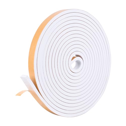 Kikerike Self Adhesive Foam Tape Weatherstrip 1/2in x 1/4in x 8.5Ft High Density Foam Insulation Strips Seal Weather Stripping with Strong Adhesive for Door and Window Sound Isolation Soundproofing - size: 1/2in x 1/4in x 8.5Ft