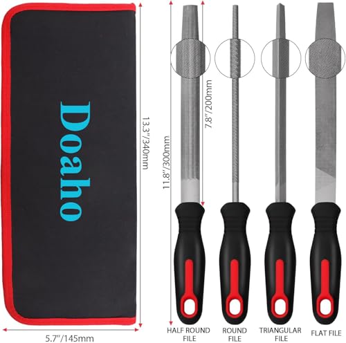 Doaho 19Pcs Metal Hand Files Set for Wood & Metal with Carry Case