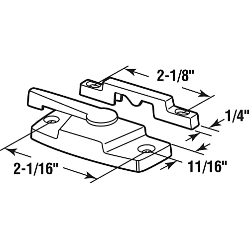 Prime-Line F 2894 Window Sash Lock, Zinc Diecast, Fits Silverline Windows, Tan in Color, 2-1/16 In. Hole Centers, Includes Fasteners (1 Pair)