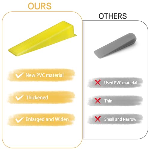 Storystore 1000pcs Reusable Tile Wedges for 1/8", 1/16", 1/32" Tile Spacers - size: 1000