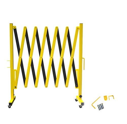 Trafford Industrial Expandable Metal Barricade, 11-Ft Yellow/Black Gate - size: 11 feet, Yellow and Black