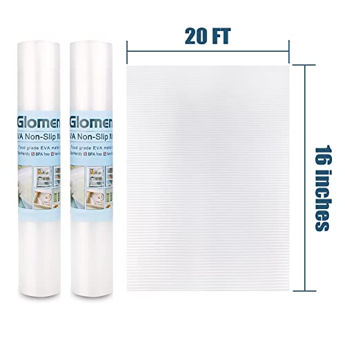 Shelf Liner, Non-Slip Cabinet Liner, Washable Oil-Proof for Kitchen Cabinet, Shelves, Refrigerator, Storage, Desks, 16 Inches x 20 FT, Non Adhesive Drawers Liner… (16 Inches x 20 FT x 2 Rolls) - size: 16 Inches x 20 FT x 2 Rolls