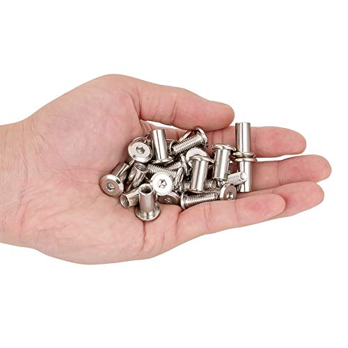 40 Sets Silver Furniture Connector Bolts M6x15mm Binding Screws for Wood - color: M6x15mm-D