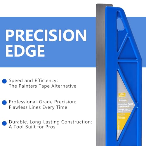 12-Inch Paint Edger & Trim Guard, Stainless Steel Straight Edge Tool - color: Blue