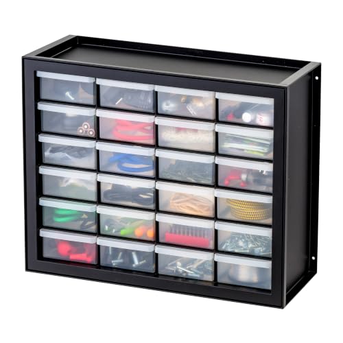 IRIS USA 24-Drawer Plastic Storage Cabinet, Teacher Toolbox, Garage, Black - color: Black, size: 24 Drawer