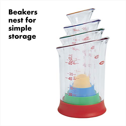 OXO Good Grips 4-Piece Mini Measuring Beaker Set,Clear - size: 4-Piece