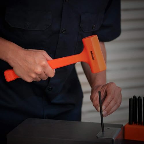 NEIKO 02848A 3 LB Dead Blow Hammer, Neon Orange | Unibody Molded | Checkered Grip | Spark and Rebound Resistant - size: 3 Pound, style: Dead Blow