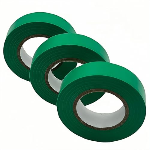3 Rolls Green Flame-Retardant Electrical Tape 3/4 inch * 66 feet; UL Certification, Insulation Repair for Household Outdoor and Indoor Wires Below 600V, Industrial Grade PVC Electrical Tape - color: green