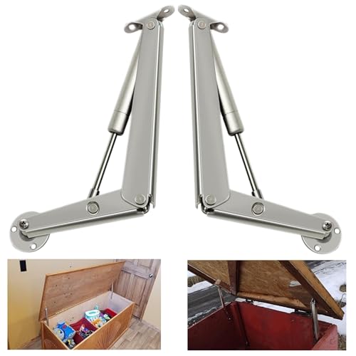 250N Heavy Duty Soft Close Lid Support Hinge, Chest Hinges Heavy Lid Hinges for Wooden Box Trunk Large Toy Box Hinges Soft Close Slow Lowering Support 80lbs/2pcs (Hingex)