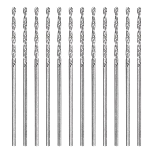HARFINGTON 12pcs Micro Jobber Twist Drill Bits #59 1mm / 0.0394" High Speed Steel HSS Mini Drilling Bit Tool for Stainless Steel Aluminum Wood Plastic - size: 1mm