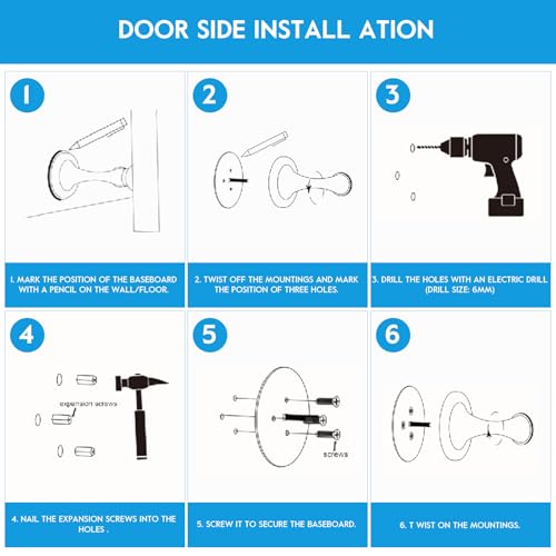 Magnetic Door Stopper, Door Holder to Keep Door Open, Matte Black, 1 Pack