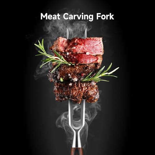 Sunnecko Butcher Knife & Meat Fork Set for BBQ Meat Slicing - color: 10 inch Butcher Knife with Meat Fork