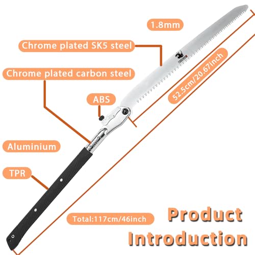 Hand Saw,Woodworking Tools Professional Folding Saw 500mm XXL Teeth