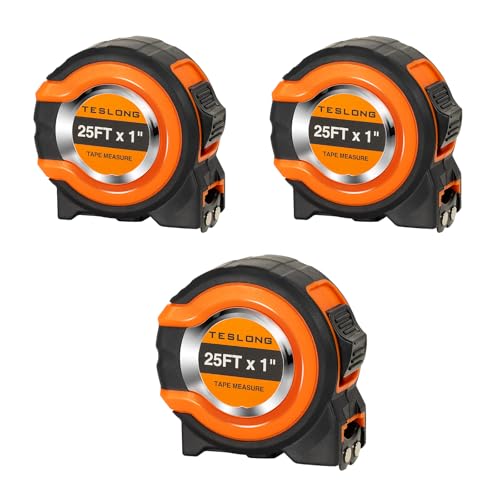 Teslong 3 Pack 25 ft Tape Measure, Retractable Magnetic Measuring Tape